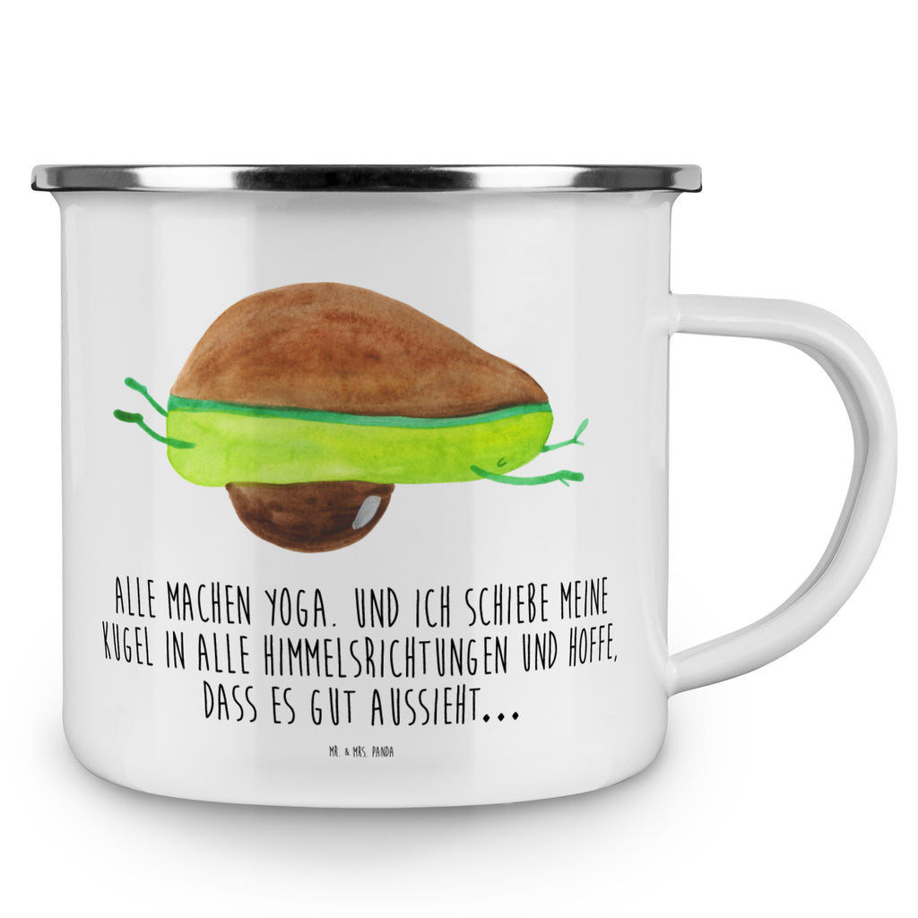 Camping Emaille Tasse Avocado Yoga Campingtasse, Trinkbecher, Metalltasse, Outdoor Tasse, Emaille Trinkbecher, Blechtasse Outdoor, Emaille Campingbecher, Edelstahl Trinkbecher, Metalltasse für Camping, Kaffee Blechtasse, Camping Tasse Metall, Avocado, Veggie, Vegan, Gesund, Avocado Yoga Vegan