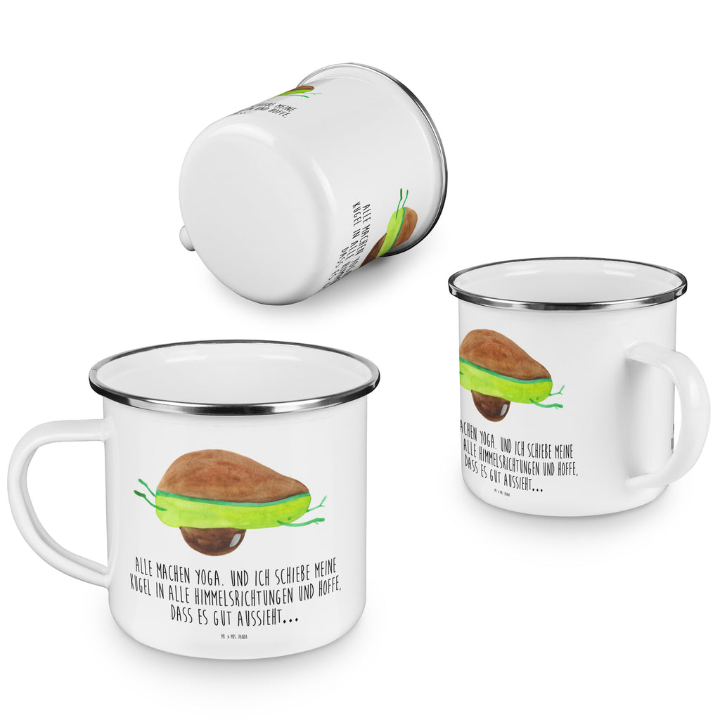 Camping Emaille Tasse Avocado Yoga Campingtasse, Trinkbecher, Metalltasse, Outdoor Tasse, Emaille Trinkbecher, Blechtasse Outdoor, Emaille Campingbecher, Edelstahl Trinkbecher, Metalltasse für Camping, Kaffee Blechtasse, Camping Tasse Metall, Avocado, Veggie, Vegan, Gesund, Avocado Yoga Vegan