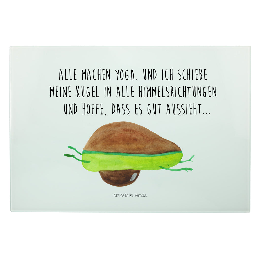 XL Glas Schneidbrett Avocado Yoga Glasschneidebrett, Schneidebrett, Frühstücksbrett, Küche, Avocado, Veggie, Vegan, Gesund, Avocado Yoga Vegan