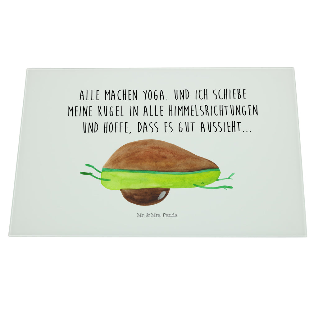 XL Glas Schneidbrett Avocado Yoga Glasschneidebrett, Schneidebrett, Frühstücksbrett, Küche, Avocado, Veggie, Vegan, Gesund, Avocado Yoga Vegan