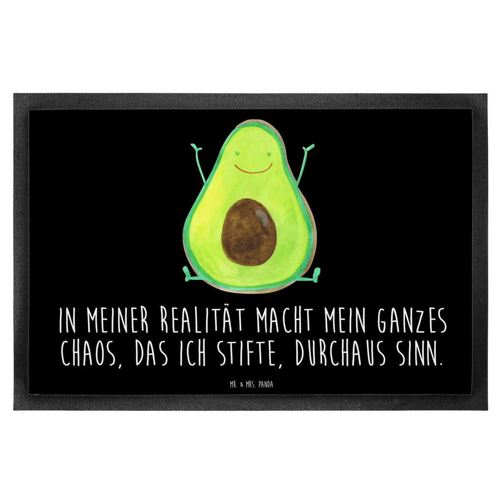 Fußmatte Avocado Happy Türvorleger, Schmutzmatte, Fußabtreter, Matte, Schmutzfänger, Fußabstreifer, Schmutzfangmatte, Türmatte, Motivfußmatte, Haustürmatte, Vorleger, Avocado, Veggie, Vegan, Gesund, Chaos