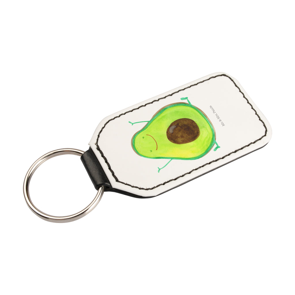 Rechteckig Schlüsselanhänger Avocado Happy Schlüsselanhänger, Anhänger, Taschenanhänger, Glücksbringer, Schutzengel, Avocado, Veggie, Vegan, Gesund, Chaos