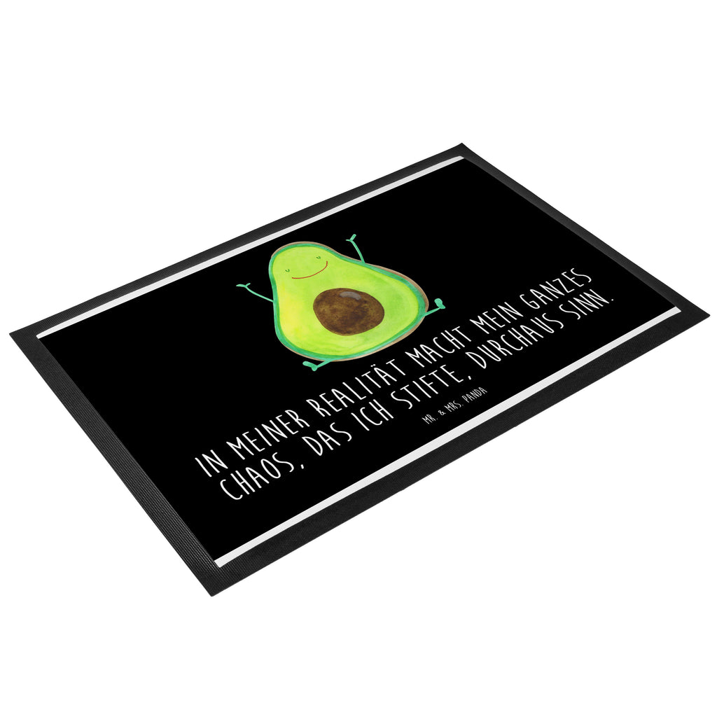 Fußmatte Avocado Happy Türvorleger, Schmutzmatte, Fußabtreter, Matte, Schmutzfänger, Fußabstreifer, Schmutzfangmatte, Türmatte, Motivfußmatte, Haustürmatte, Vorleger, Avocado, Veggie, Vegan, Gesund, Chaos