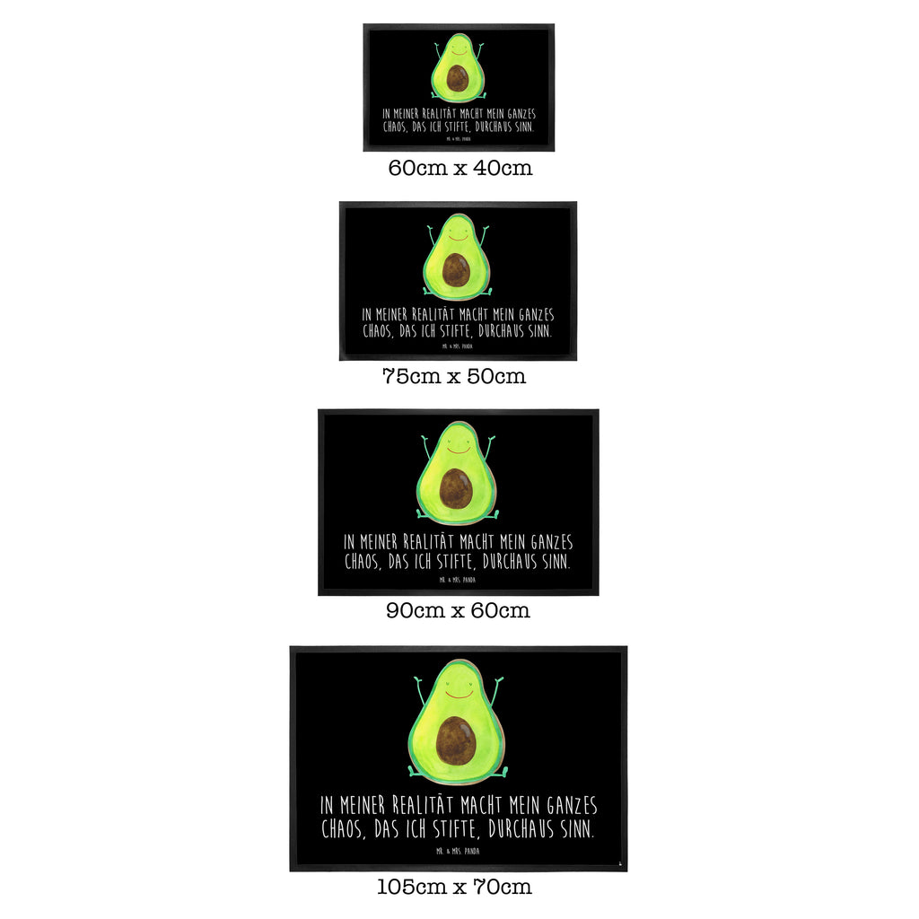Fußmatte Avocado Happy Türvorleger, Schmutzmatte, Fußabtreter, Matte, Schmutzfänger, Fußabstreifer, Schmutzfangmatte, Türmatte, Motivfußmatte, Haustürmatte, Vorleger, Avocado, Veggie, Vegan, Gesund, Chaos