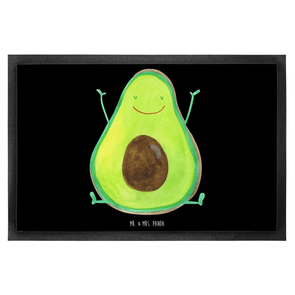 Fußmatte Avocado Happy Türvorleger, Schmutzmatte, Fußabtreter, Matte, Schmutzfänger, Fußabstreifer, Schmutzfangmatte, Türmatte, Motivfußmatte, Haustürmatte, Vorleger, Avocado, Veggie, Vegan, Gesund, Chaos