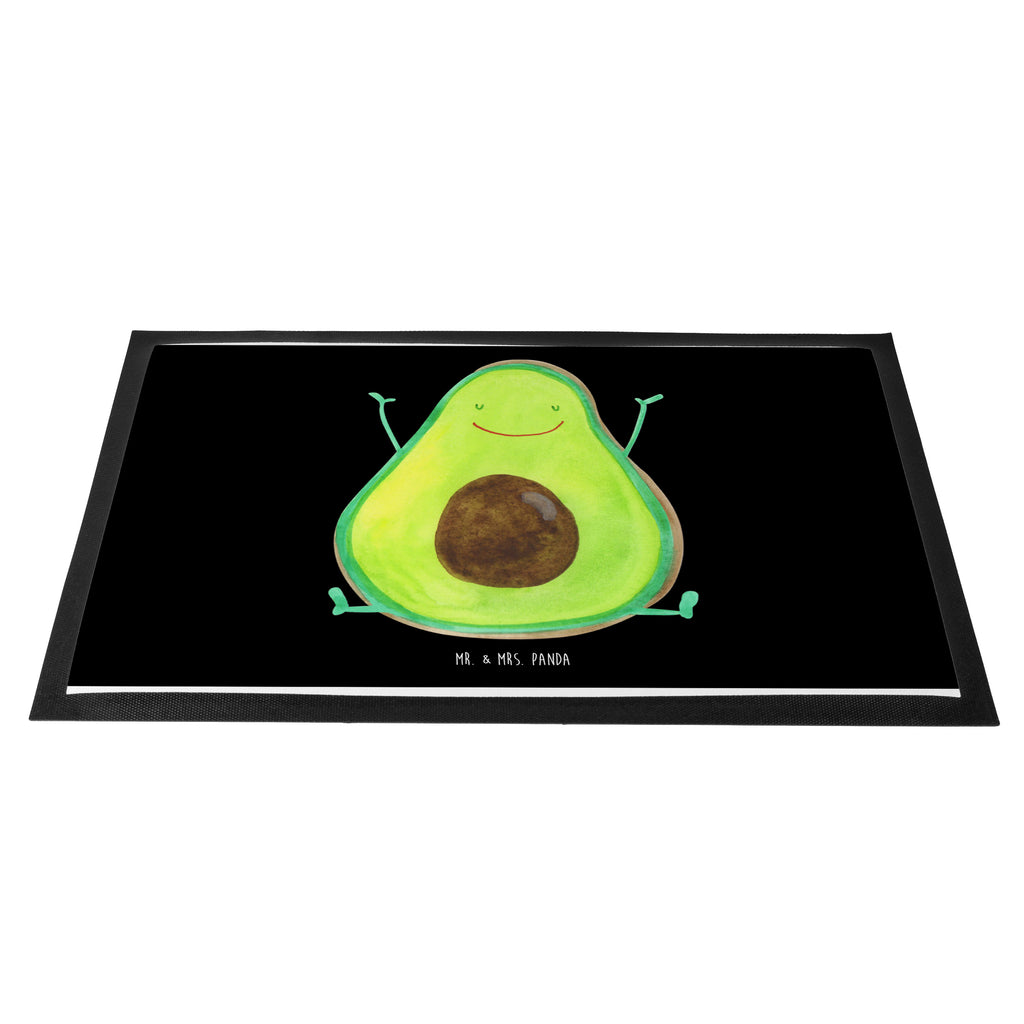 Fußmatte Avocado Happy Türvorleger, Schmutzmatte, Fußabtreter, Matte, Schmutzfänger, Fußabstreifer, Schmutzfangmatte, Türmatte, Motivfußmatte, Haustürmatte, Vorleger, Avocado, Veggie, Vegan, Gesund, Chaos