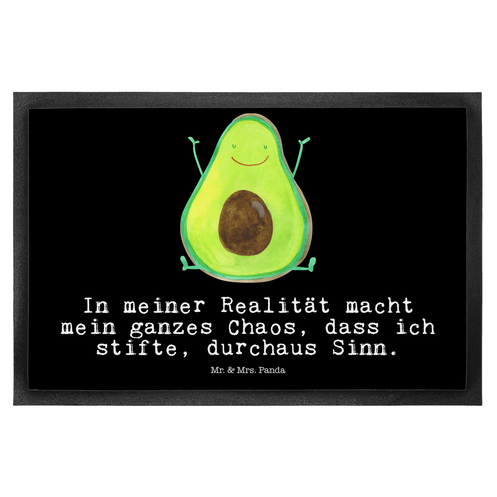 Fußmatte Avocado Happy Türvorleger, Schmutzmatte, Fußabtreter, Matte, Schmutzfänger, Fußabstreifer, Schmutzfangmatte, Türmatte, Motivfußmatte, Haustürmatte, Vorleger, Avocado, Veggie, Vegan, Gesund, Chaos