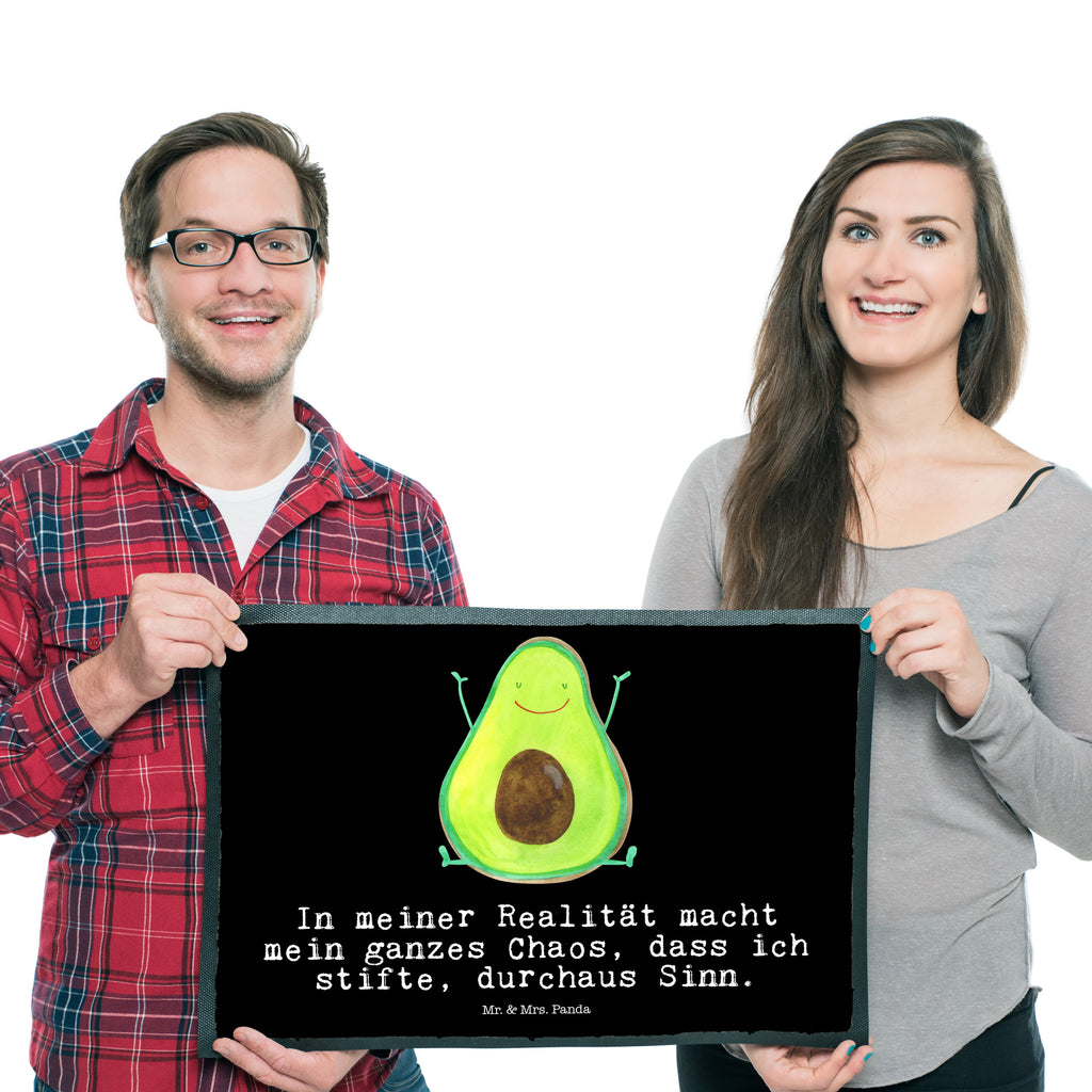 Fußmatte Avocado Happy Türvorleger, Schmutzmatte, Fußabtreter, Matte, Schmutzfänger, Fußabstreifer, Schmutzfangmatte, Türmatte, Motivfußmatte, Haustürmatte, Vorleger, Avocado, Veggie, Vegan, Gesund, Chaos