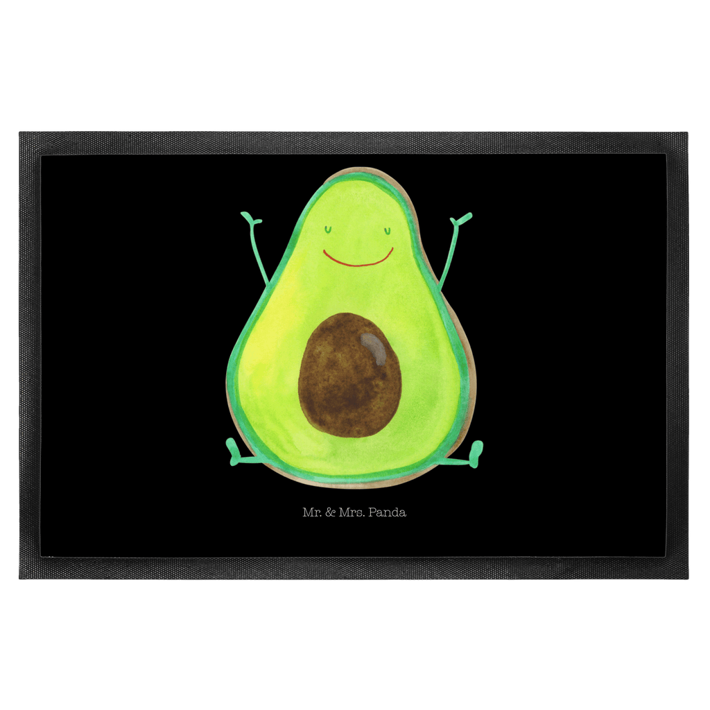 Fußmatte Avocado Happy Türvorleger, Schmutzmatte, Fußabtreter, Matte, Schmutzfänger, Fußabstreifer, Schmutzfangmatte, Türmatte, Motivfußmatte, Haustürmatte, Vorleger, Avocado, Veggie, Vegan, Gesund, Chaos