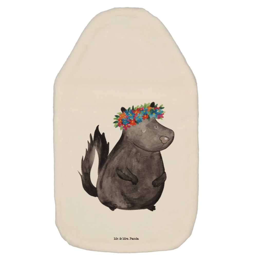 Wärmflasche Stinktier Blumenmaedchen Wärmekissen, Kinderwärmflasche, Körnerkissen, Wärmflaschenbezug, Wärmflasche mit Bezug, Stinktier, Skunk, Wildtier, Raubtier, Stinker, Stinki, Yoga, Namaste, Lebe, Liebe, Lache