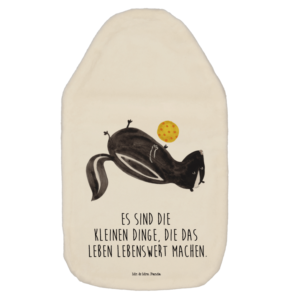 Wärmflasche Stinktier Ball Wärmekissen, Kinderwärmflasche, Körnerkissen, Wärmflaschenbezug, Wärmflasche mit Bezug, Stinktier, Skunk, Wildtier, Raubtier, Stinker, Stinki, verspielt, Weisheit