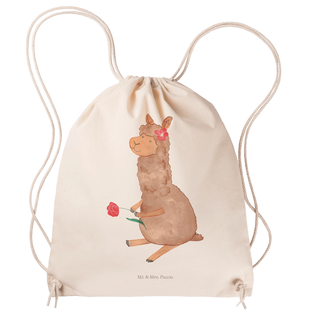 Sportbeutel Alpaka Blume Turnbeutel, Beutel, Sporttasche, Tasche, Stoffbeutel, Alpaka, Lama, Blume, Lamas, Alpaka Zitat, Alpaka Spruch, Alpaka Dekor, Alpaka Geschenk, Alpaka Dekoration, Alpaka Witz, Motiv Alpaka