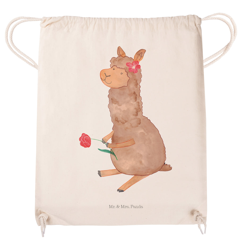 Sportbeutel Alpaka Blume Turnbeutel, Beutel, Sporttasche, Tasche, Stoffbeutel, Alpaka, Lama, Blume, Lamas, Alpaka Zitat, Alpaka Spruch, Alpaka Dekor, Alpaka Geschenk, Alpaka Dekoration, Alpaka Witz, Motiv Alpaka