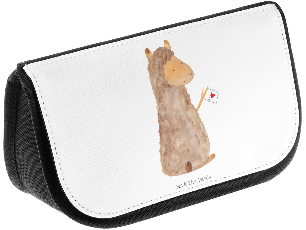 Kosmetiktasche Alpaka Fahne Kosmetikbeutel, Kulturtasche, Kulturbeutel, Schminktasche, Make-Up Tasche, Alpaka, Lama, Alpakas, Lamas, Liebe