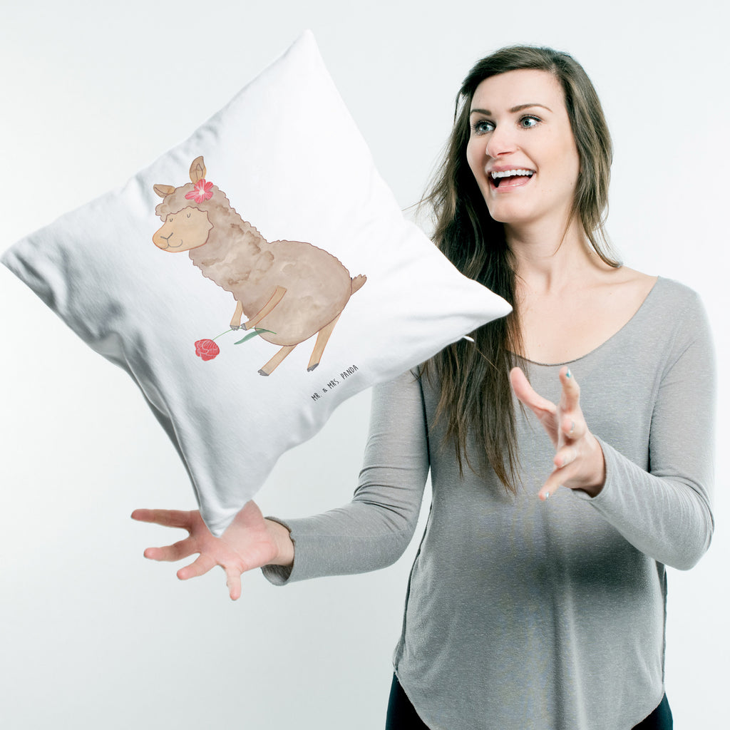 40x40 Kissen Alpaka Blume Kissenhülle, Kopfkissen, Sofakissen, Dekokissen, Motivkissen, Alpaka, Lama, Blume, Lamas, Alpaka Zitat, Alpaka Spruch, Alpaka Dekor, Alpaka Geschenk, Alpaka Dekoration, Alpaka Witz, Motiv Alpaka