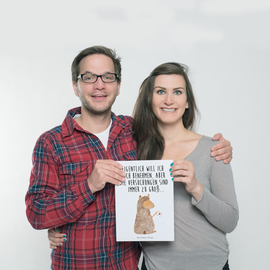 Poster Alpaka Fahne Poster, Wandposter, Bild, Wanddeko, Küchenposter, Kinderposter, Wanddeko Bild, Raumdekoration, Wanddekoration, Handgemaltes Poster, Mr. & Mrs. Panda Poster, Designposter, Kunstdruck, Posterdruck, Alpaka, Lama, Alpakas, Lamas, Liebe