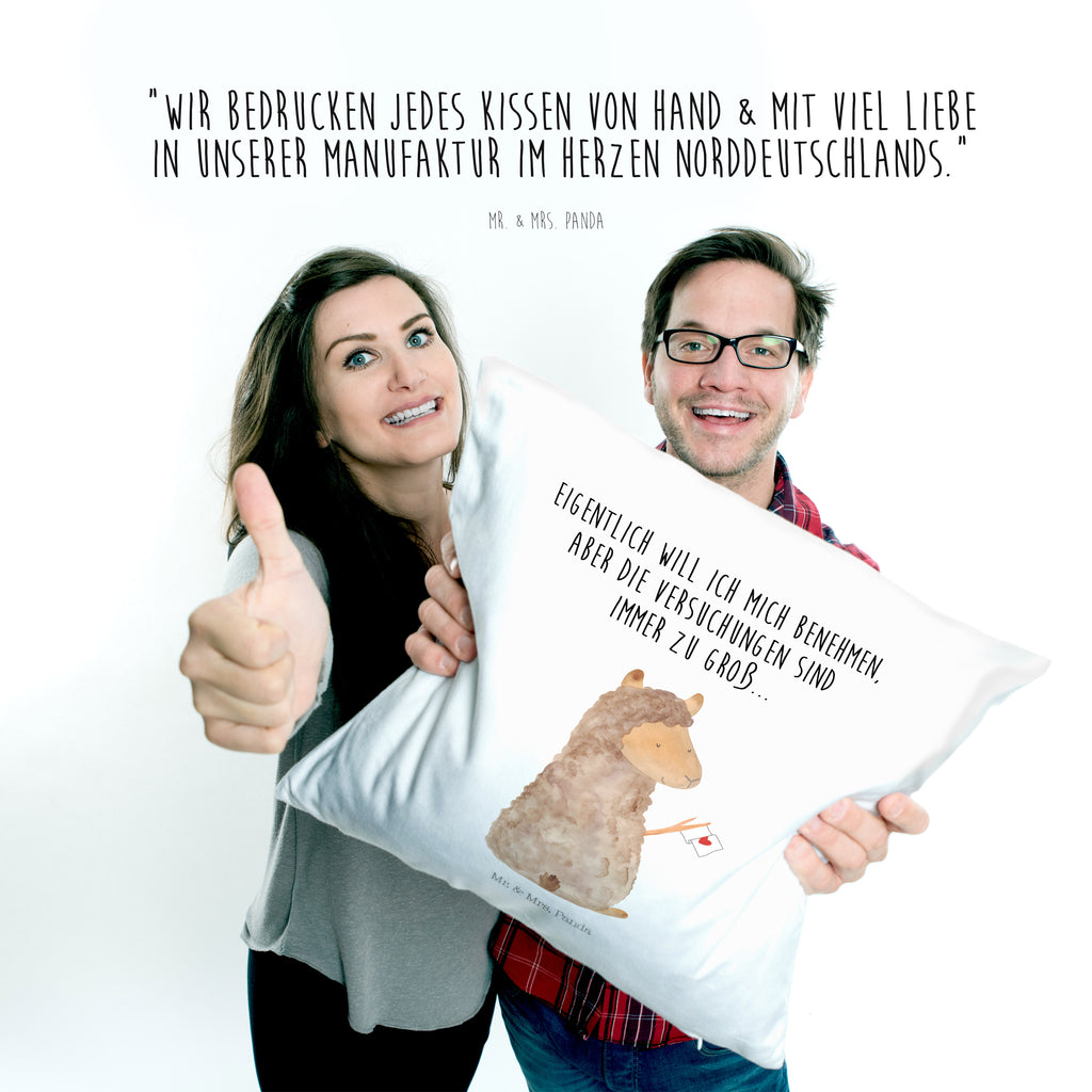 40x40 Kissen Alpaka Fahne Kissenhülle, Kopfkissen, Sofakissen, Dekokissen, Motivkissen, Alpaka, Lama, Alpakas, Lamas, Liebe