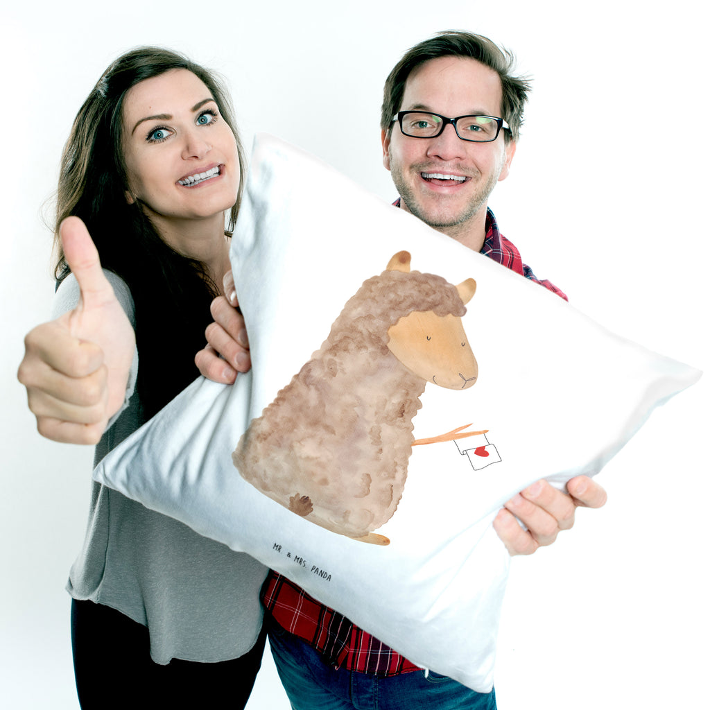 40x40 Kissen Alpaka Fahne Kissenhülle, Kopfkissen, Sofakissen, Dekokissen, Motivkissen, Alpaka, Lama, Alpakas, Lamas, Liebe