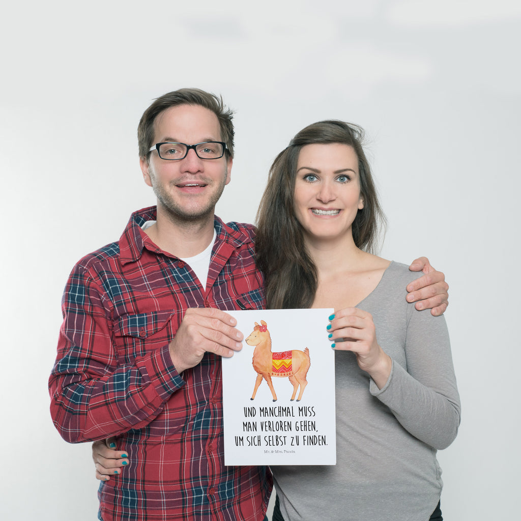 Poster Alpaka stolz Poster, Wandposter, Bild, Wanddeko, Küchenposter, Kinderposter, Wanddeko Bild, Raumdekoration, Wanddekoration, Handgemaltes Poster, Mr. & Mrs. Panda Poster, Designposter, Kunstdruck, Posterdruck, Alpaka, Lama