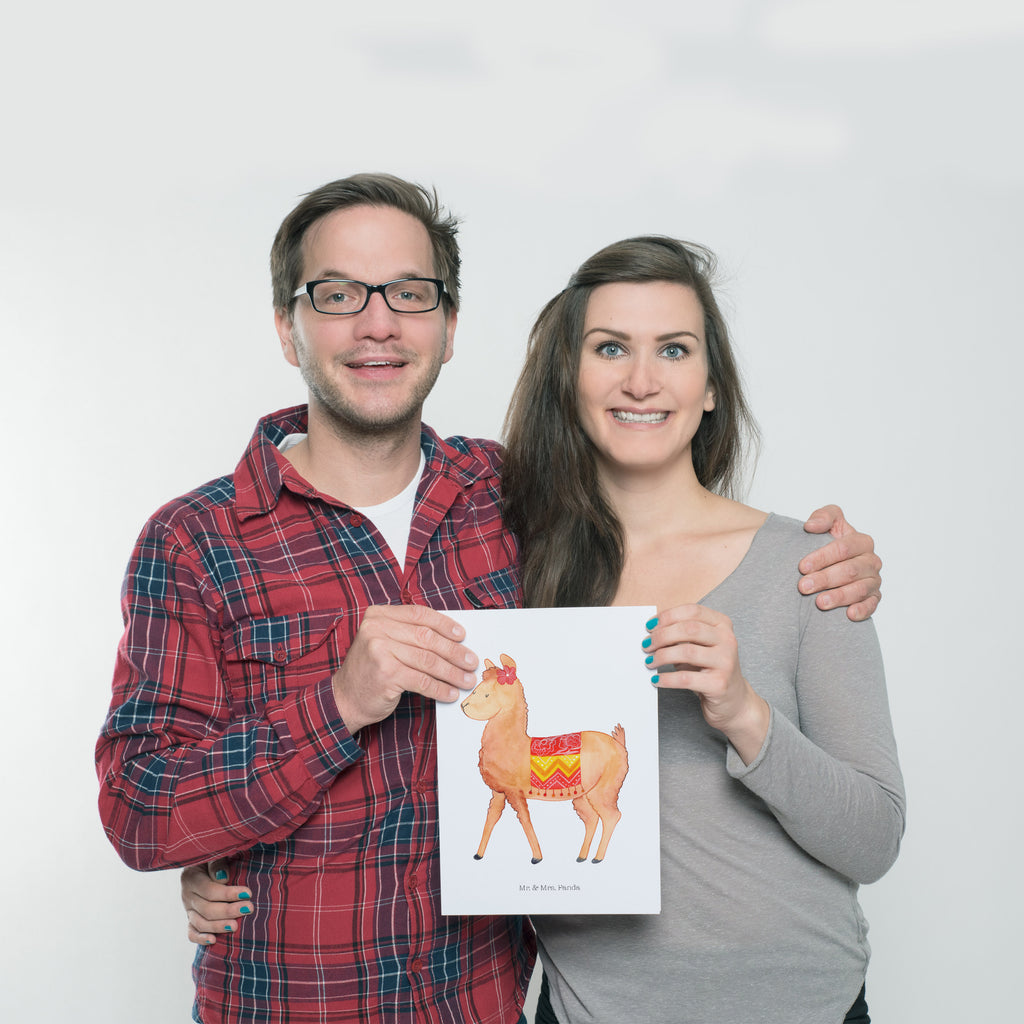 Poster Alpaka stolz Poster, Wandposter, Bild, Wanddeko, Küchenposter, Kinderposter, Wanddeko Bild, Raumdekoration, Wanddekoration, Handgemaltes Poster, Mr. & Mrs. Panda Poster, Designposter, Kunstdruck, Posterdruck, Alpaka, Lama
