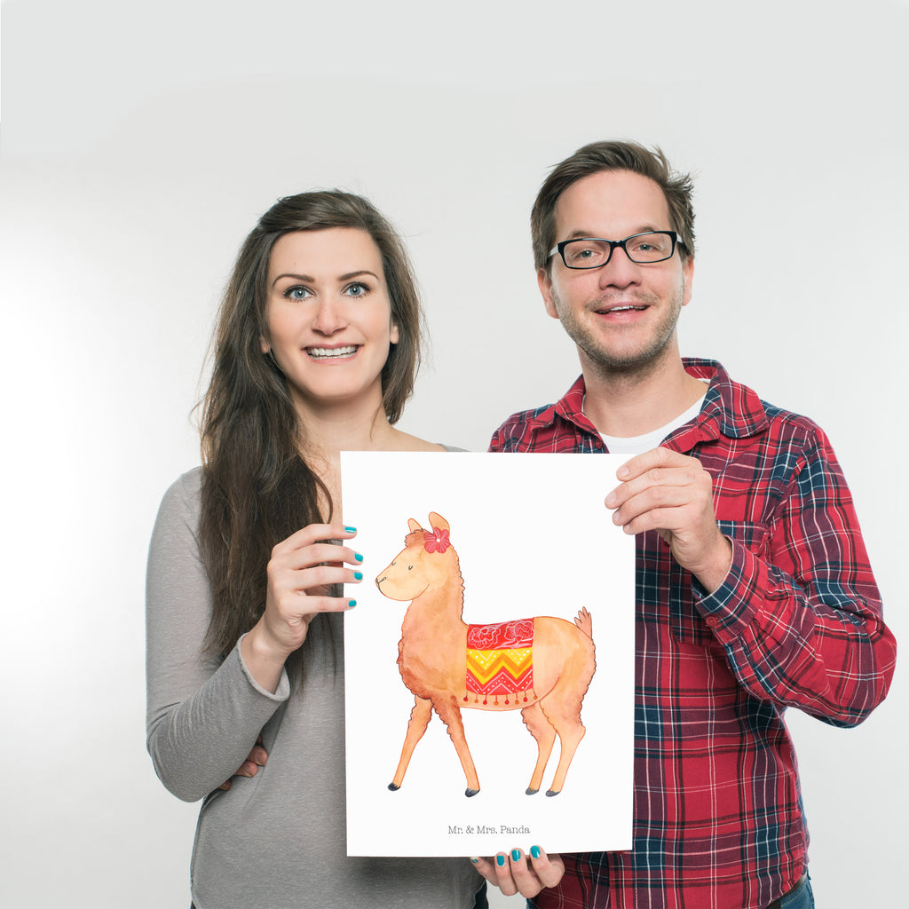 Poster Alpaka stolz Poster, Wandposter, Bild, Wanddeko, Küchenposter, Kinderposter, Wanddeko Bild, Raumdekoration, Wanddekoration, Handgemaltes Poster, Mr. & Mrs. Panda Poster, Designposter, Kunstdruck, Posterdruck, Alpaka, Lama
