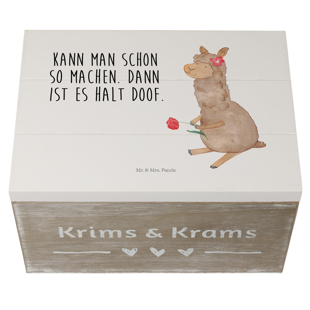 Holzkiste Alpaka Blume Holzkiste, Kiste, Schatzkiste, Truhe, Schatulle, XXL, Erinnerungsbox, Erinnerungskiste, Dekokiste, Aufbewahrungsbox, Alpaka, Lama, Blume, Lamas, Alpaka Zitat, Alpaka Spruch, Alpaka Dekor, Alpaka Geschenk, Alpaka Dekoration, Alpaka Witz, Motiv Alpaka