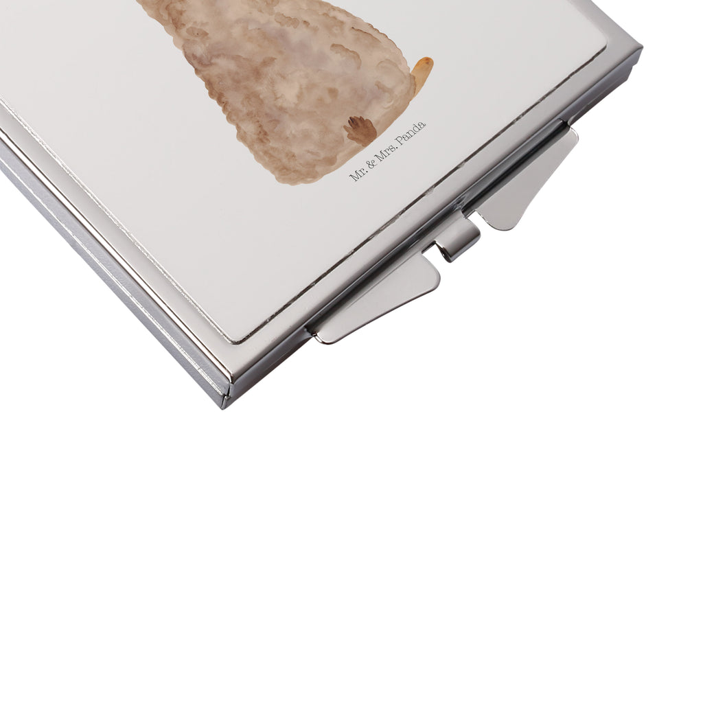 Handtaschenspiegel quadratisch Alpaka Fahne Spiegel, Handtasche, Quadrat, silber, schminken, Schminkspiegel, Alpaka, Lama, Alpakas, Lamas, Liebe