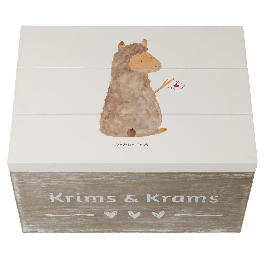 Holzkiste Alpaka Fahne Holzkiste, Kiste, Schatzkiste, Truhe, Schatulle, XXL, Erinnerungsbox, Erinnerungskiste, Dekokiste, Aufbewahrungsbox, Alpaka, Lama, Alpakas, Lamas, Liebe