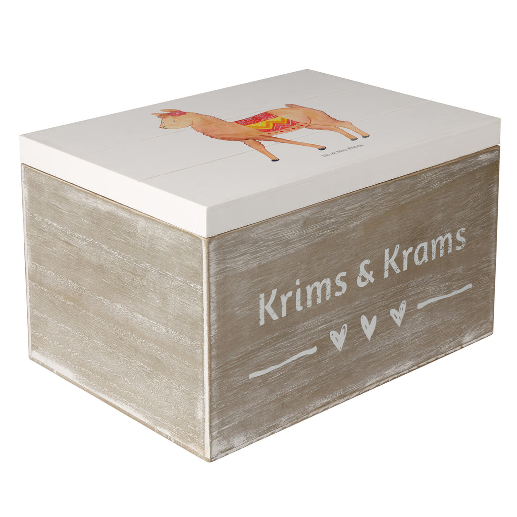Holzkiste Alpaka stolz Holzkiste, Kiste, Schatzkiste, Truhe, Schatulle, XXL, Erinnerungsbox, Erinnerungskiste, Dekokiste, Aufbewahrungsbox, Alpaka, Lama