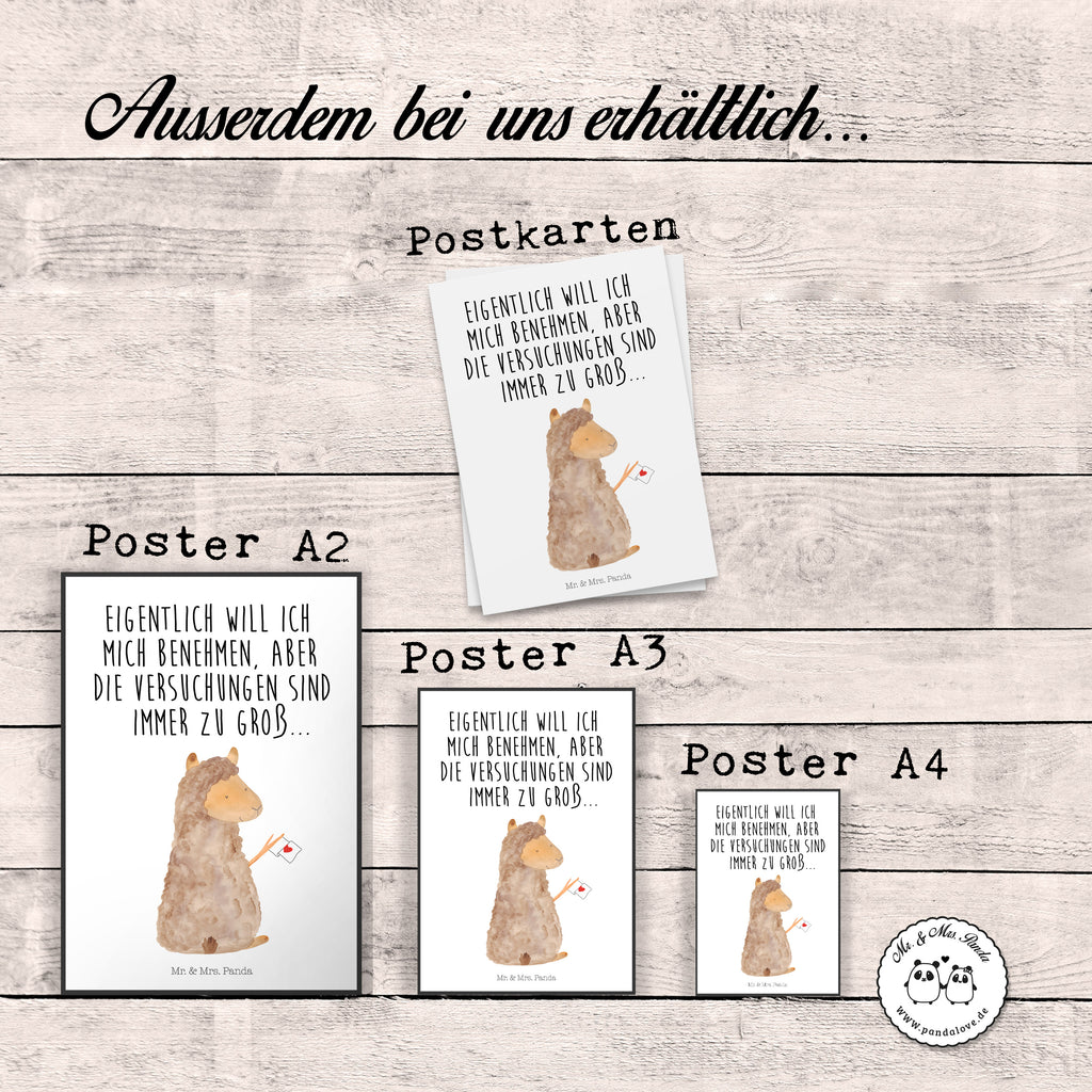 Poster Alpaka Fahne Poster, Wandposter, Bild, Wanddeko, Küchenposter, Kinderposter, Wanddeko Bild, Raumdekoration, Wanddekoration, Handgemaltes Poster, Mr. & Mrs. Panda Poster, Designposter, Kunstdruck, Posterdruck, Alpaka, Lama, Alpakas, Lamas, Liebe