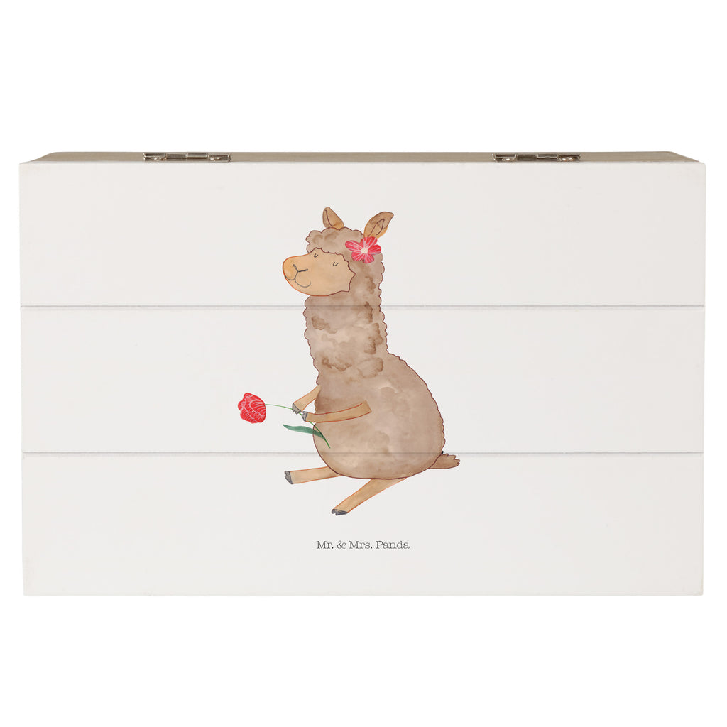 Holzkiste Alpaka Blume Holzkiste, Kiste, Schatzkiste, Truhe, Schatulle, XXL, Erinnerungsbox, Erinnerungskiste, Dekokiste, Aufbewahrungsbox, Alpaka, Lama, Blume, Lamas, Alpaka Zitat, Alpaka Spruch, Alpaka Dekor, Alpaka Geschenk, Alpaka Dekoration, Alpaka Witz, Motiv Alpaka