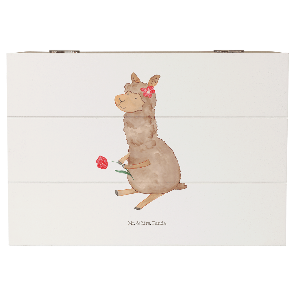 Holzkiste Alpaka Blume Holzkiste, Kiste, Schatzkiste, Truhe, Schatulle, XXL, Erinnerungsbox, Erinnerungskiste, Dekokiste, Aufbewahrungsbox, Alpaka, Lama, Blume, Lamas, Alpaka Zitat, Alpaka Spruch, Alpaka Dekor, Alpaka Geschenk, Alpaka Dekoration, Alpaka Witz, Motiv Alpaka