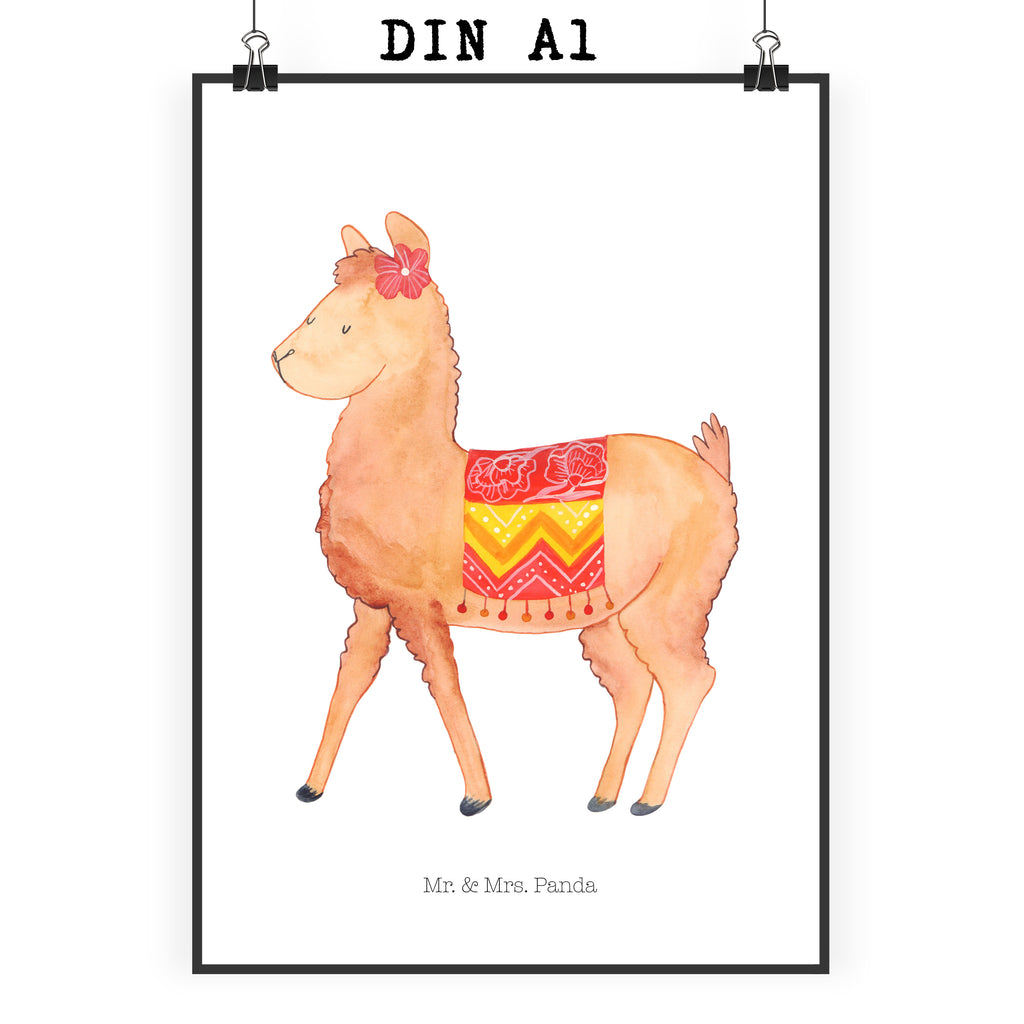 Poster Alpaka stolz Poster, Wandposter, Bild, Wanddeko, Küchenposter, Kinderposter, Wanddeko Bild, Raumdekoration, Wanddekoration, Handgemaltes Poster, Mr. & Mrs. Panda Poster, Designposter, Kunstdruck, Posterdruck, Alpaka, Lama