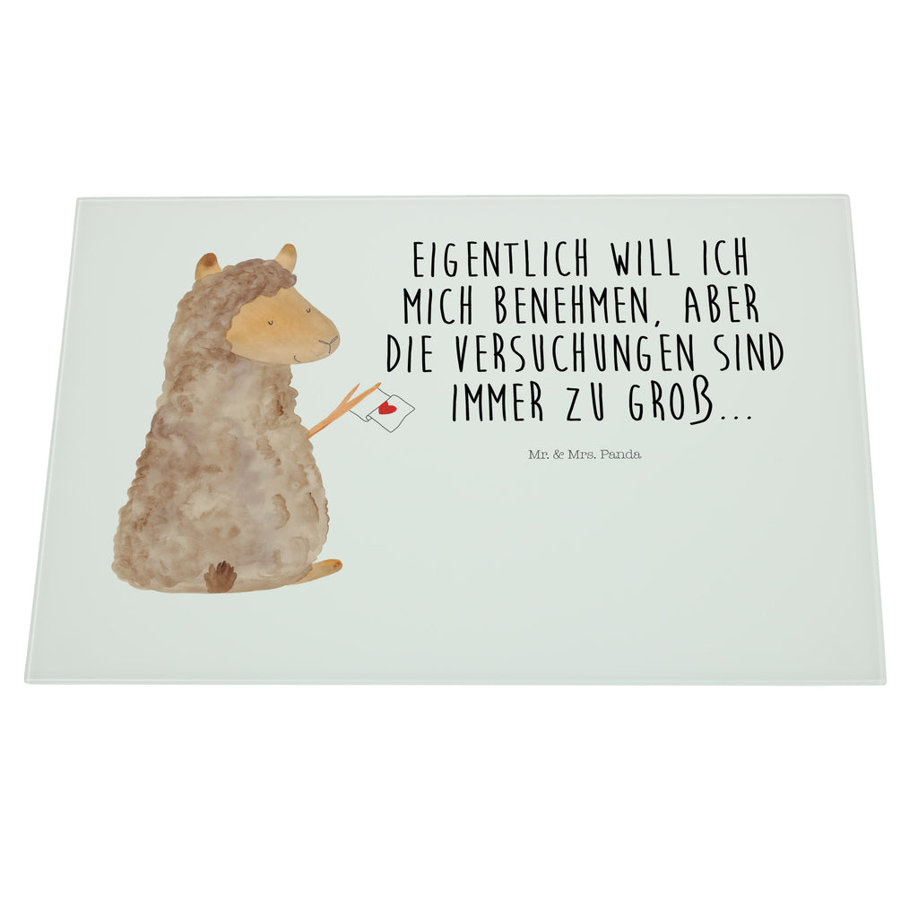 XL Glas Schneidbrett Alpaka Fahne Glasschneidebrett, Schneidebrett, Frühstücksbrett, Küche, Alpaka, Lama, Alpakas, Lamas, Liebe