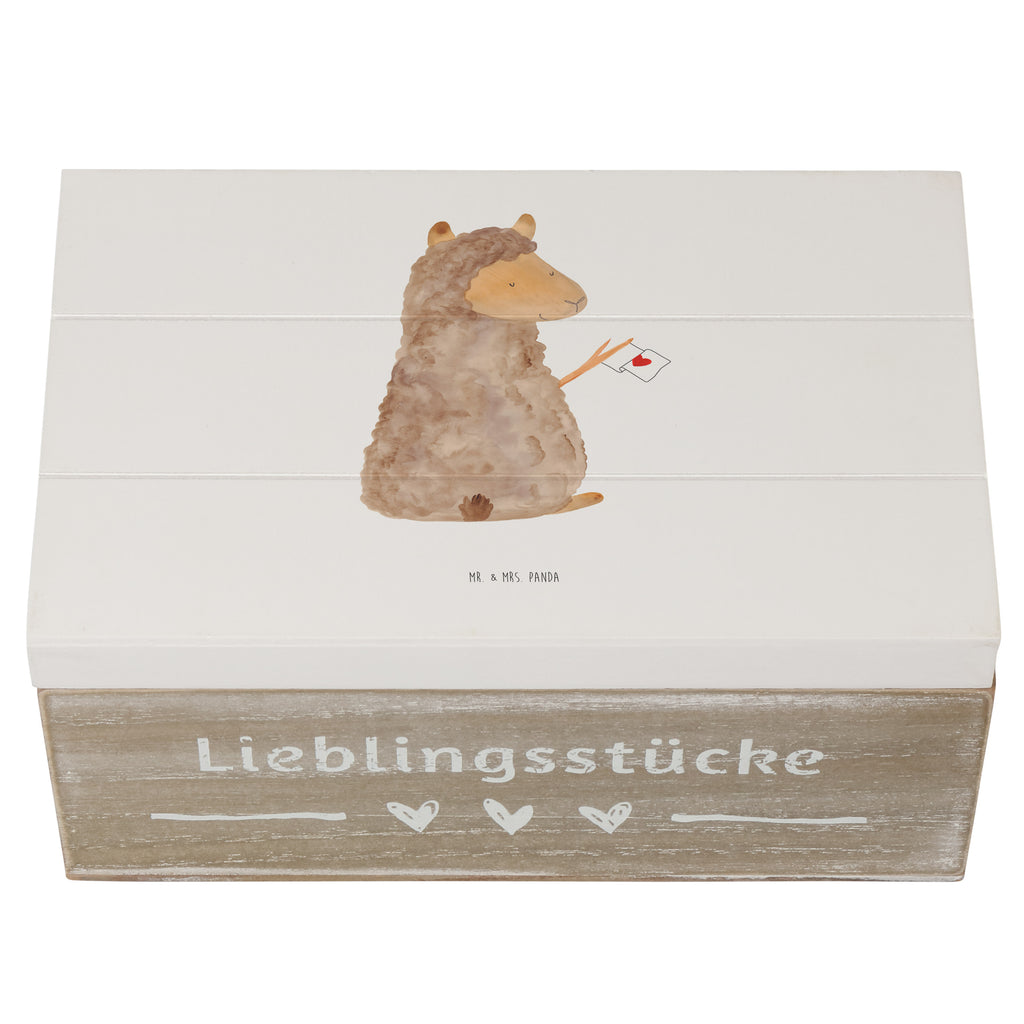 Holzkiste Alpaka Fahne Holzkiste, Kiste, Schatzkiste, Truhe, Schatulle, XXL, Erinnerungsbox, Erinnerungskiste, Dekokiste, Aufbewahrungsbox, Alpaka, Lama, Alpakas, Lamas, Liebe