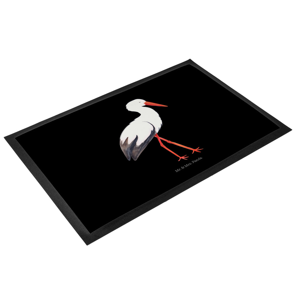 Fußmatte Storch Storch, Störche, Schwangerschaft, Geburt, Mutter, Mütter, Mutter werden, Schwanger, Babybauch, Baby	 Türvorleger, Schmutzmatte, Fußabtreter, Matte, Schmutzfänger, Fußabstreifer, Schmutzfangmatte, Türmatte, Motivfußmatte,  Haustürmatte, Vorleger  süße Tiermotive, gute Laune, lustige Sprüche, Tiere