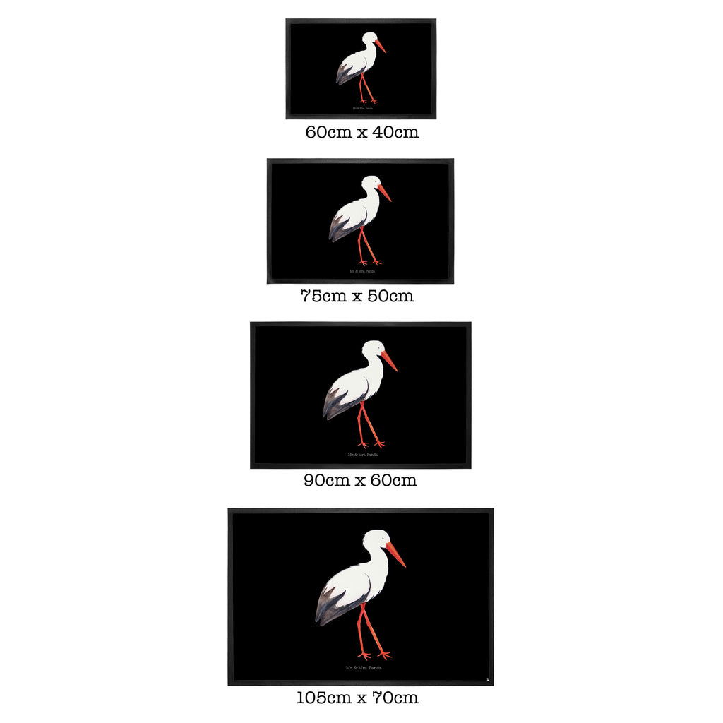 Fußmatte Storch Storch, Störche, Schwangerschaft, Geburt, Mutter, Mütter, Mutter werden, Schwanger, Babybauch, Baby	 Türvorleger, Schmutzmatte, Fußabtreter, Matte, Schmutzfänger, Fußabstreifer, Schmutzfangmatte, Türmatte, Motivfußmatte,  Haustürmatte, Vorleger  süße Tiermotive, gute Laune, lustige Sprüche, Tiere