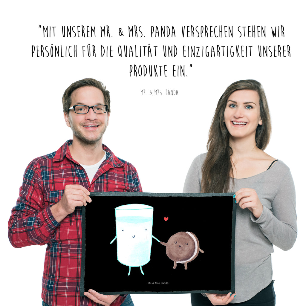 Fußmatte Milch & Keks Milk, Cookie, Milch, Keks, Kekse, Kaffee, Einladung Frühstück, Motiv süß, romantisch, perfektes Paar,  Türvorleger, Schmutzmatte, Fußabtreter, Matte, Schmutzfänger, Fußabstreifer, Schmutzfangmatte, Türmatte, Motivfußmatte,  Haustürmatte, Vorleger  süße Tiermotive, gute Laune, lustige Sprüche, Tiere