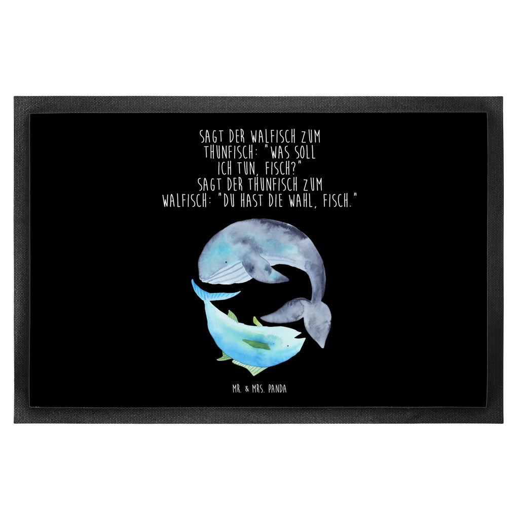 Fußmatte Walfisch & Thunfisch Wal, Wahl, Tunfisch, Wortwitz lustig, Spruch lustig, Flachwitz, Witz, Spruch des Tages, Flachwitz Geschenk   Türvorleger, Schmutzmatte, Fußabtreter, Matte, Schmutzfänger, Fußabstreifer, Schmutzfangmatte, Türmatte, Motivfußmatte,  Haustürmatte, Vorleger  süße Tiermotive, gute Laune, lustige Sprüche, Tiere