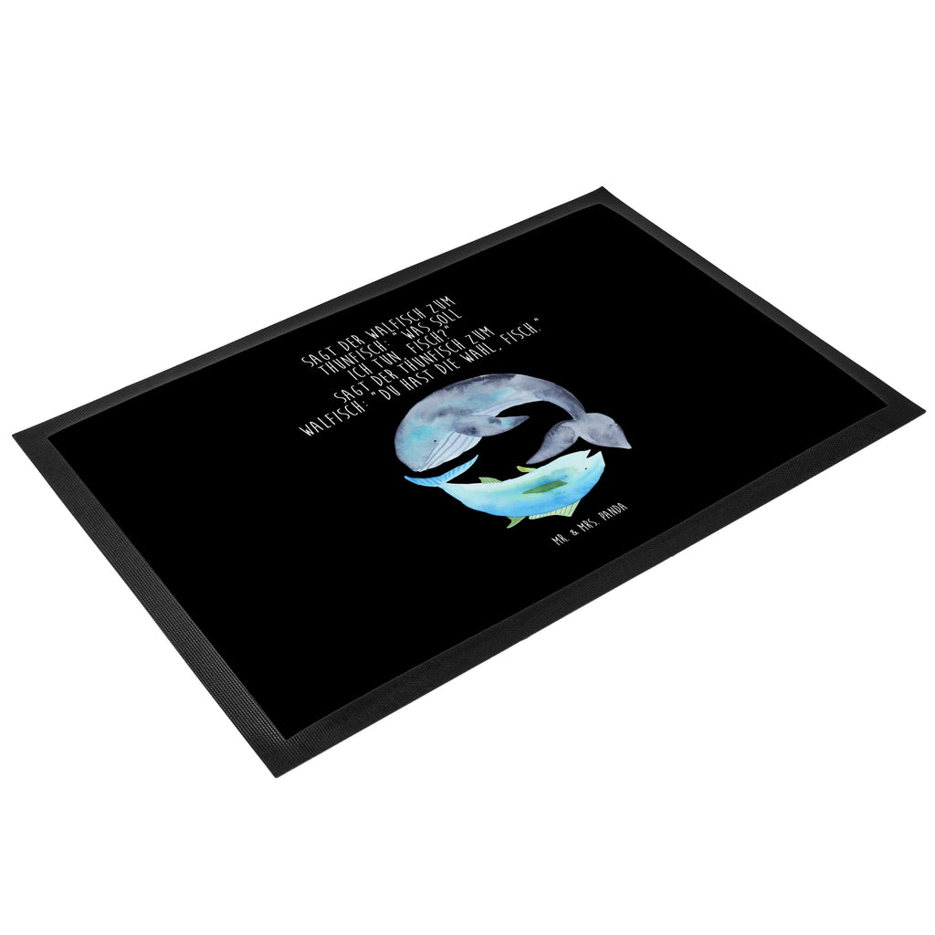 Fußmatte Walfisch & Thunfisch Wal, Wahl, Tunfisch, Wortwitz lustig, Spruch lustig, Flachwitz, Witz, Spruch des Tages, Flachwitz Geschenk   Türvorleger, Schmutzmatte, Fußabtreter, Matte, Schmutzfänger, Fußabstreifer, Schmutzfangmatte, Türmatte, Motivfußmatte,  Haustürmatte, Vorleger  süße Tiermotive, gute Laune, lustige Sprüche, Tiere