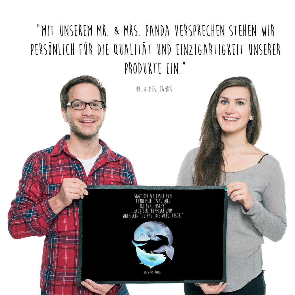 Fußmatte Walfisch & Thunfisch Wal, Wahl, Tunfisch, Wortwitz lustig, Spruch lustig, Flachwitz, Witz, Spruch des Tages, Flachwitz Geschenk   Türvorleger, Schmutzmatte, Fußabtreter, Matte, Schmutzfänger, Fußabstreifer, Schmutzfangmatte, Türmatte, Motivfußmatte,  Haustürmatte, Vorleger  süße Tiermotive, gute Laune, lustige Sprüche, Tiere