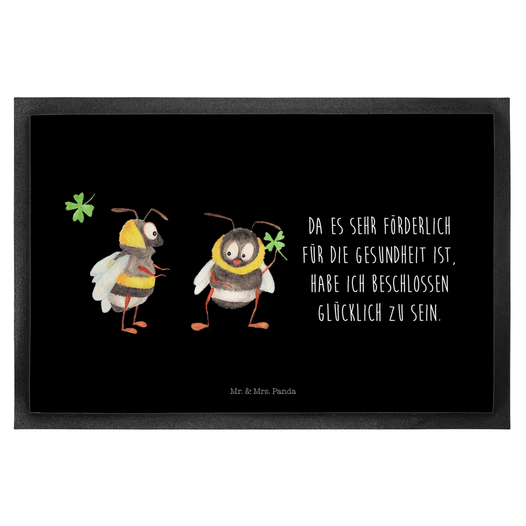 Fußmatte Hummeln mit Kleeblatt Hummel, Biene, Spruch positiv, Biene Deko, Spruch schön, glücklich sein, glücklich werden, Spruch fröhlich Türvorleger, Schmutzmatte, Fußabtreter, Matte, Schmutzfänger, Fußabstreifer, Schmutzfangmatte, Türmatte, Motivfußmatte,  Haustürmatte, Vorleger  süße Tiermotive, gute Laune, lustige Sprüche, Tiere