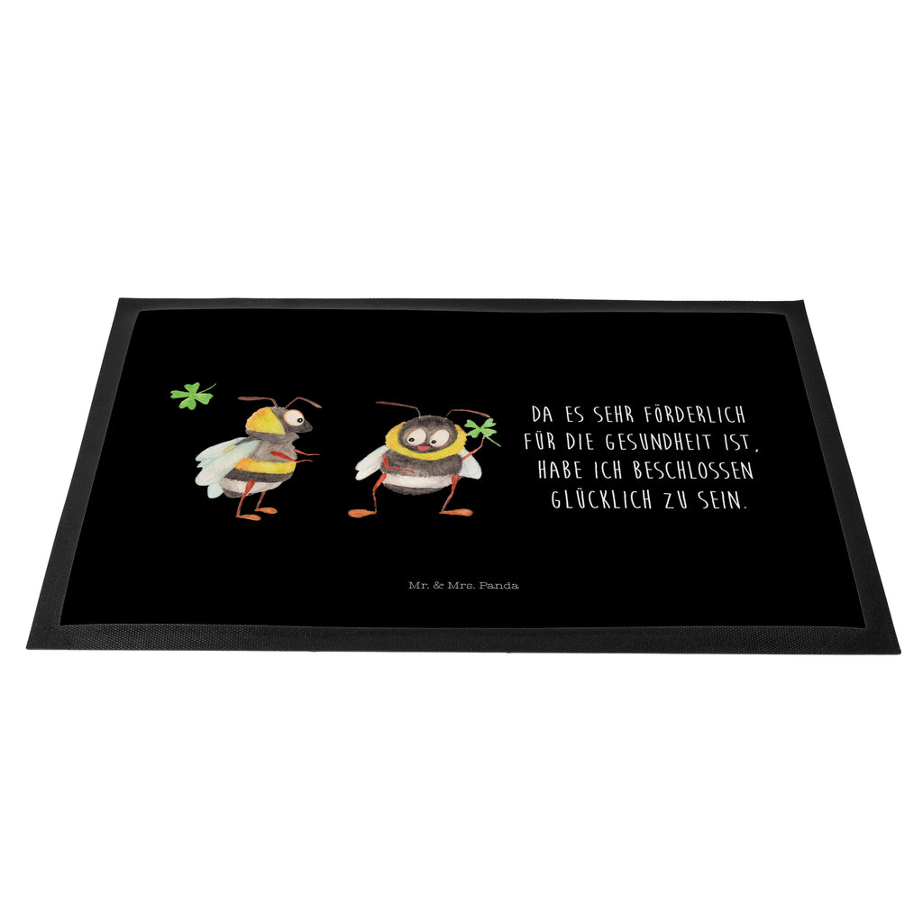 Fußmatte Hummeln mit Kleeblatt Hummel, Biene, Spruch positiv, Biene Deko, Spruch schön, glücklich sein, glücklich werden, Spruch fröhlich Türvorleger, Schmutzmatte, Fußabtreter, Matte, Schmutzfänger, Fußabstreifer, Schmutzfangmatte, Türmatte, Motivfußmatte,  Haustürmatte, Vorleger  süße Tiermotive, gute Laune, lustige Sprüche, Tiere