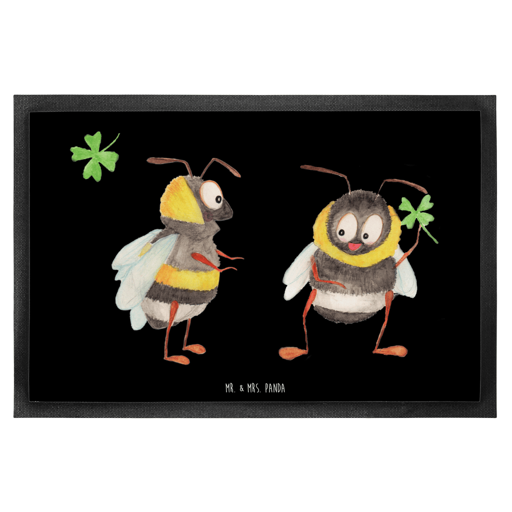 Fußmatte Hummeln mit Kleeblatt Hummel, Biene, Spruch positiv, Biene Deko, Spruch schön, glücklich sein, glücklich werden, Spruch fröhlich Türvorleger, Schmutzmatte, Fußabtreter, Matte, Schmutzfänger, Fußabstreifer, Schmutzfangmatte, Türmatte, Motivfußmatte,  Haustürmatte, Vorleger  süße Tiermotive, gute Laune, lustige Sprüche, Tiere