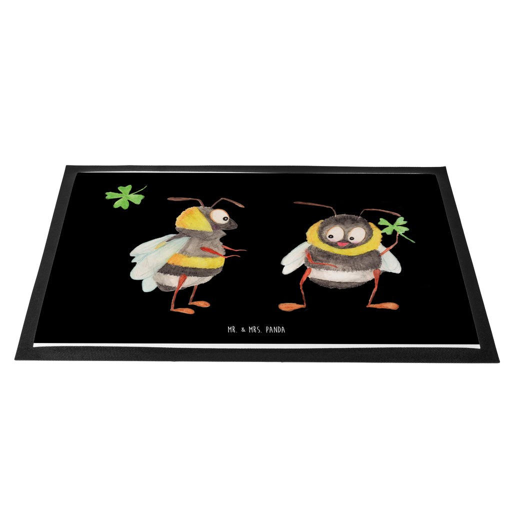 Fußmatte Hummeln mit Kleeblatt Hummel, Biene, Spruch positiv, Biene Deko, Spruch schön, glücklich sein, glücklich werden, Spruch fröhlich Türvorleger, Schmutzmatte, Fußabtreter, Matte, Schmutzfänger, Fußabstreifer, Schmutzfangmatte, Türmatte, Motivfußmatte,  Haustürmatte, Vorleger  süße Tiermotive, gute Laune, lustige Sprüche, Tiere