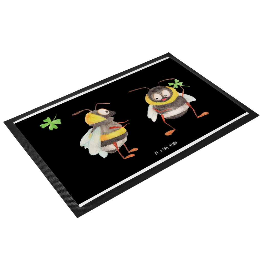 Fußmatte Hummeln mit Kleeblatt Hummel, Biene, Spruch positiv, Biene Deko, Spruch schön, glücklich sein, glücklich werden, Spruch fröhlich Türvorleger, Schmutzmatte, Fußabtreter, Matte, Schmutzfänger, Fußabstreifer, Schmutzfangmatte, Türmatte, Motivfußmatte,  Haustürmatte, Vorleger  süße Tiermotive, gute Laune, lustige Sprüche, Tiere