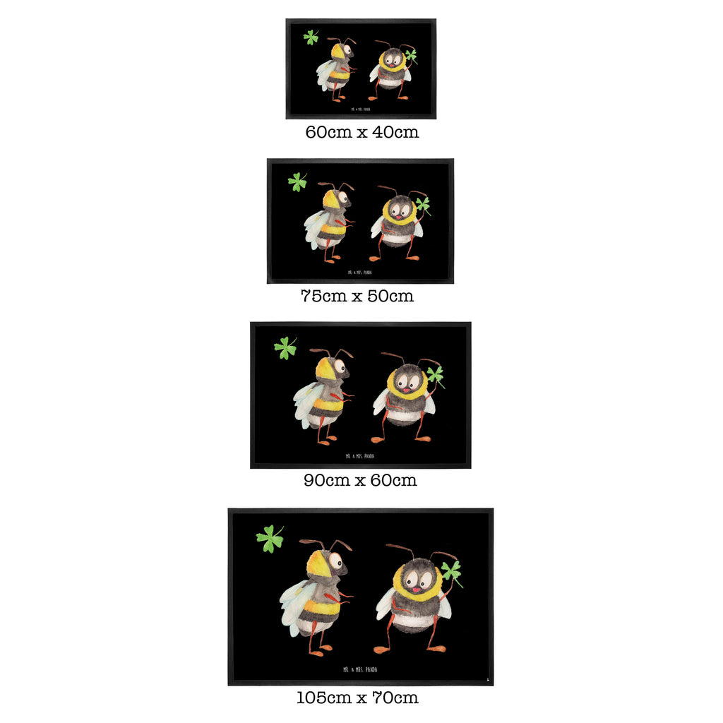 Fußmatte Hummeln mit Kleeblatt Hummel, Biene, Spruch positiv, Biene Deko, Spruch schön, glücklich sein, glücklich werden, Spruch fröhlich Türvorleger, Schmutzmatte, Fußabtreter, Matte, Schmutzfänger, Fußabstreifer, Schmutzfangmatte, Türmatte, Motivfußmatte,  Haustürmatte, Vorleger  süße Tiermotive, gute Laune, lustige Sprüche, Tiere