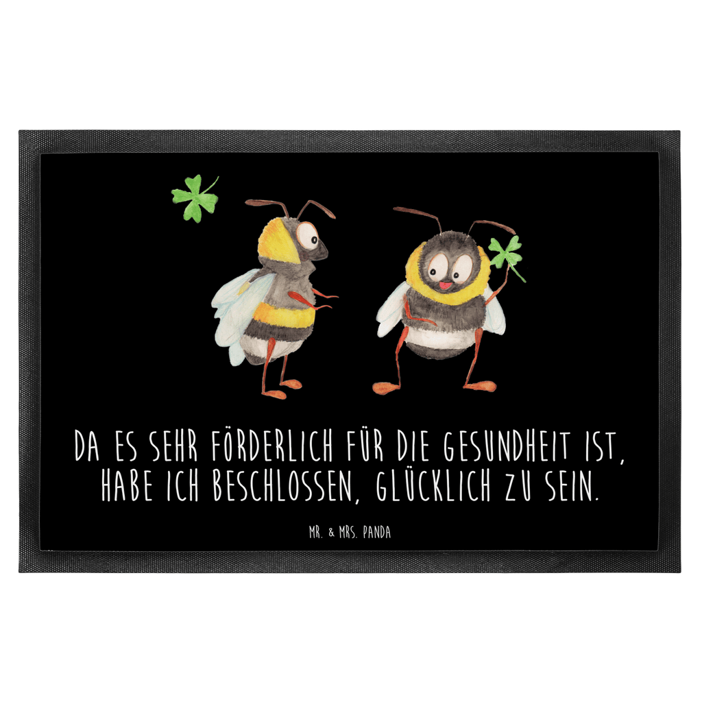 Fußmatte Hummeln mit Kleeblatt Hummel, Biene, Spruch positiv, Biene Deko, Spruch schön, glücklich sein, glücklich werden, Spruch fröhlich Türvorleger, Schmutzmatte, Fußabtreter, Matte, Schmutzfänger, Fußabstreifer, Schmutzfangmatte, Türmatte, Motivfußmatte,  Haustürmatte, Vorleger  süße Tiermotive, gute Laune, lustige Sprüche, Tiere
