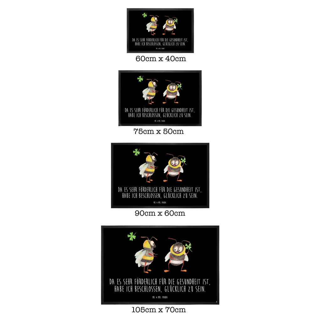 Fußmatte Hummeln mit Kleeblatt Hummel, Biene, Spruch positiv, Biene Deko, Spruch schön, glücklich sein, glücklich werden, Spruch fröhlich Türvorleger, Schmutzmatte, Fußabtreter, Matte, Schmutzfänger, Fußabstreifer, Schmutzfangmatte, Türmatte, Motivfußmatte,  Haustürmatte, Vorleger  süße Tiermotive, gute Laune, lustige Sprüche, Tiere