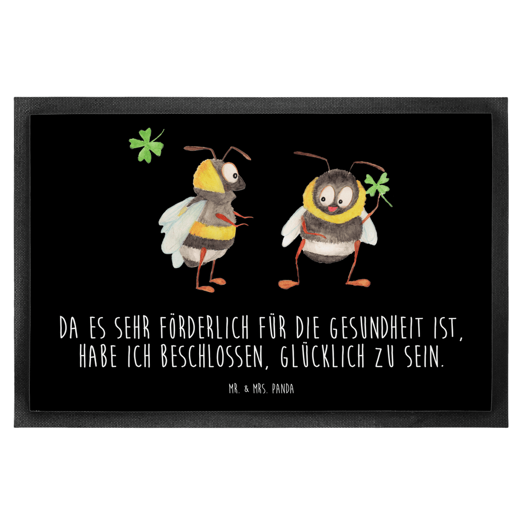 Fußmatte Hummeln mit Kleeblatt Hummel, Biene, Spruch positiv, Biene Deko, Spruch schön, glücklich sein, glücklich werden, Spruch fröhlich Türvorleger, Schmutzmatte, Fußabtreter, Matte, Schmutzfänger, Fußabstreifer, Schmutzfangmatte, Türmatte, Motivfußmatte,  Haustürmatte, Vorleger  süße Tiermotive, gute Laune, lustige Sprüche, Tiere